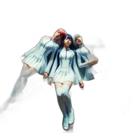 dress, hair, robot, creature, concept art, 3d render, anime, pixel art transparent PNG cut-out