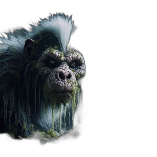 creature, animal, concept art, photorealistic, 3d render, fantasy art, anthropomorphic, primate transparent PNG cut-out