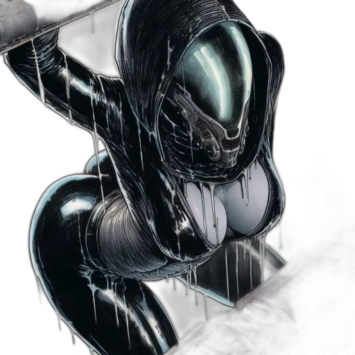 robot, mask, creature, comic book art, concept art, fantasy art, 3d render, outer space transparent PNG cut-out
