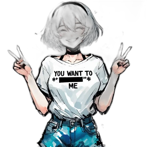 dress, robot, jacket, hair, anime, vaporwave, concept art, cartoon transparent PNG cut-out