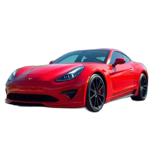 car, 3d render, photorealistic, red, sports, sleek, design, distinctive transparent PNG cut-out