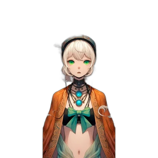 staff, dress, face, mask, anime, pixel art, concept art, fantasy art transparent PNG cut-out