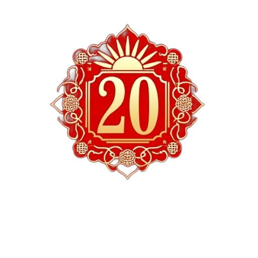 3d render, red, background, golden, ornate, design, featuring, stylized transparent PNG cut-out