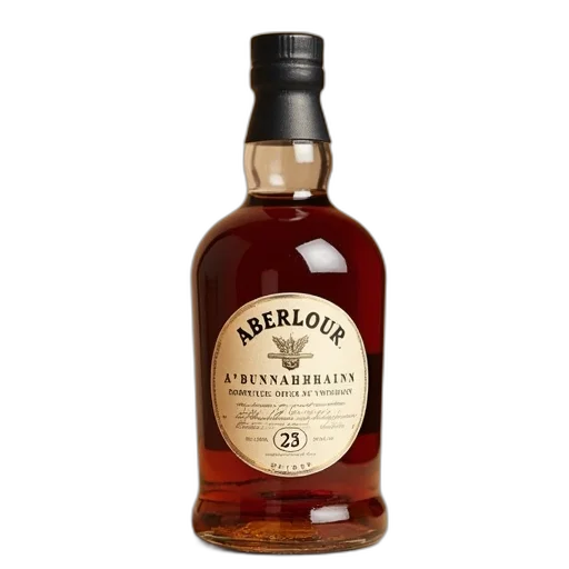 bottle, aberlour, bunnahabhainn, single, malt, whisky, displayed, label transparent PNG cut-out