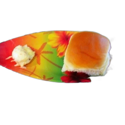 food, weapon, plate, square, bun, butter, sits, top transparent PNG cut-out