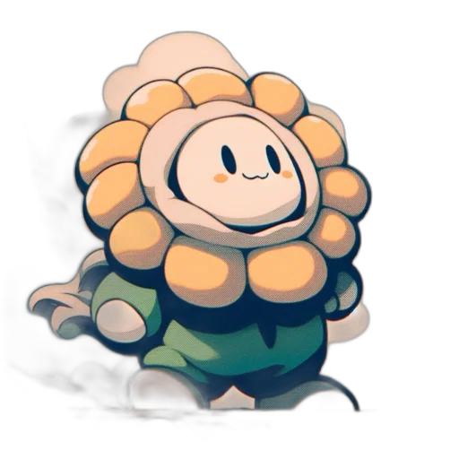 flower, creature, crown, hat, concept art, pixel art, watercolor, fantasy art transparent PNG cut-out