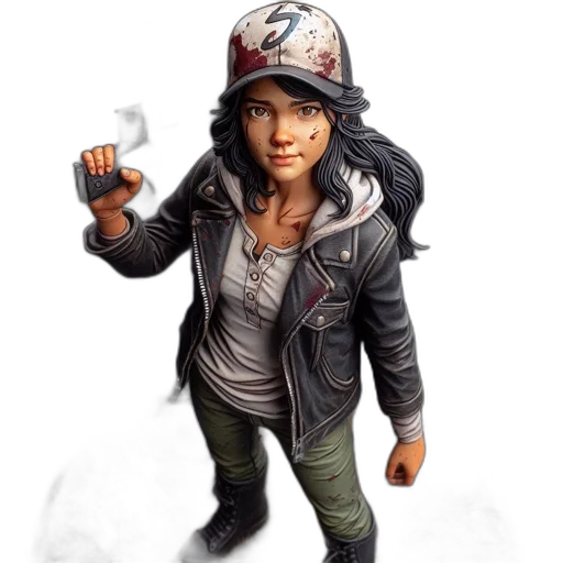 jacket, concept art, comic book art, fantasy art, photorealistic, figurine, serious, young transparent PNG cut-out