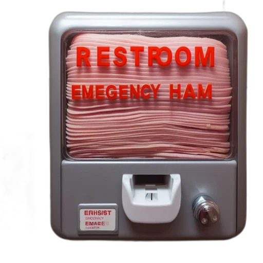 robot, weapon, unconventional, ham, dispenser, labeled, restroom, emergency transparent PNG cut-out