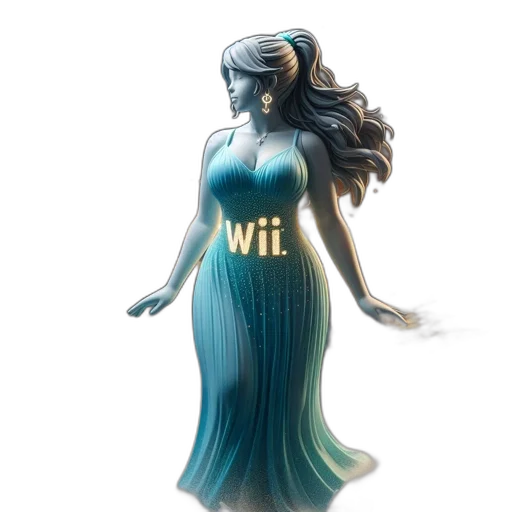 dress, hair, 3d render, concept art, fantasy art, vaporwave, animated, female transparent PNG cut-out