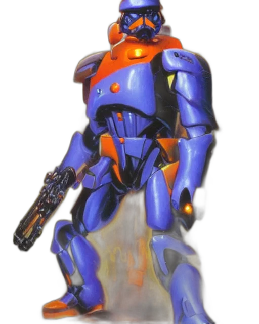 robot, weapon, staff, 3d render transparent PNG cut-out