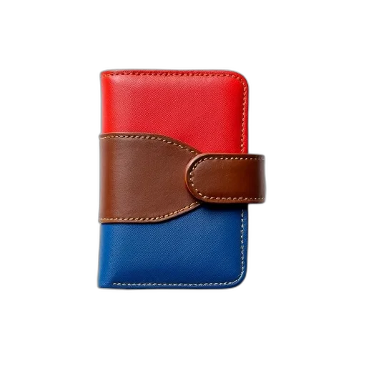 slim, wallet, red, blue, brown, color, scheme, displayed transparent PNG cut-out