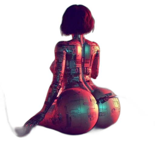 robot, dress, jacket, cyberpunk, concept art, pixel art, 3d render, neon lights transparent PNG cut-out