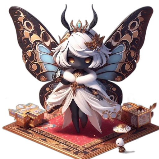 dragon, crown, staff, jewelry, concept art, fantasy art, pixel art, anime transparent PNG cut-out