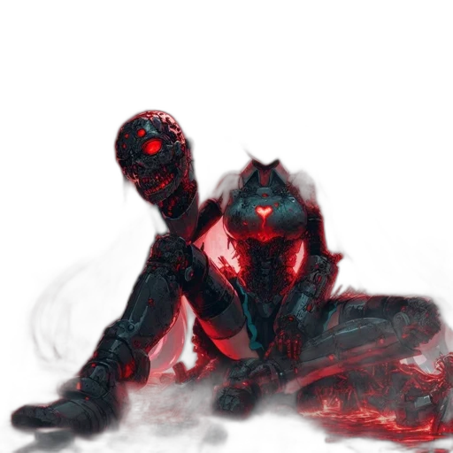 robot, mask, creature, dragon, concept art, cyberpunk, comic book art, fantasy art transparent PNG cut-out