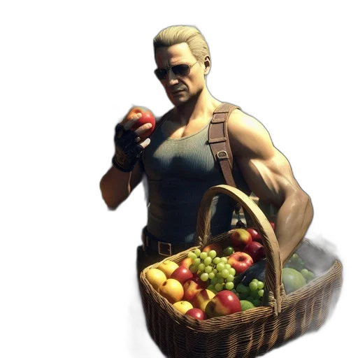 food, weapon, staff, face, concept art, 3d render, pixel art, photorealistic transparent PNG cut-out