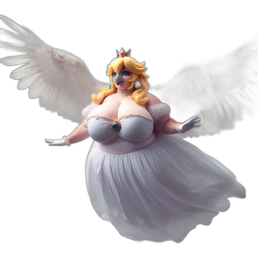 concept art, 3d render, fantasy art, pixel art, altered, princess, peach, flies transparent PNG cut-out