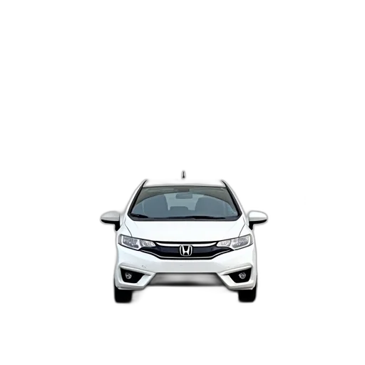 car, 3d render, white, honda, fit, parked, front, garage transparent PNG cut-out