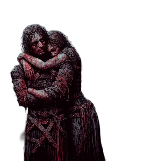 concept art, fantasy art, comic book art, pixel art, snow, red, dark, gloomy transparent PNG cut-out