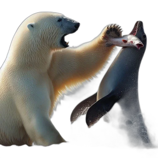 animal, concept art, photorealistic, underwater, snow, polar, bear, tries transparent PNG cut-out