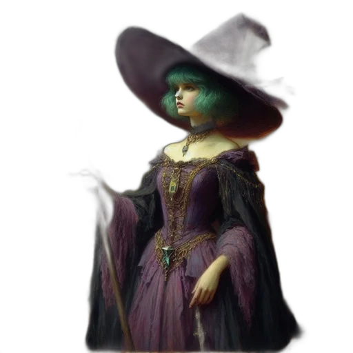 dress, hat, staff, mask, fantasy art, concept art, photorealistic, 3d render transparent PNG cut-out