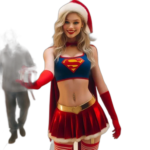 comic book art, concept art, 3d render, fantasy art, woman, dressed, like, supergirl transparent PNG cut-out