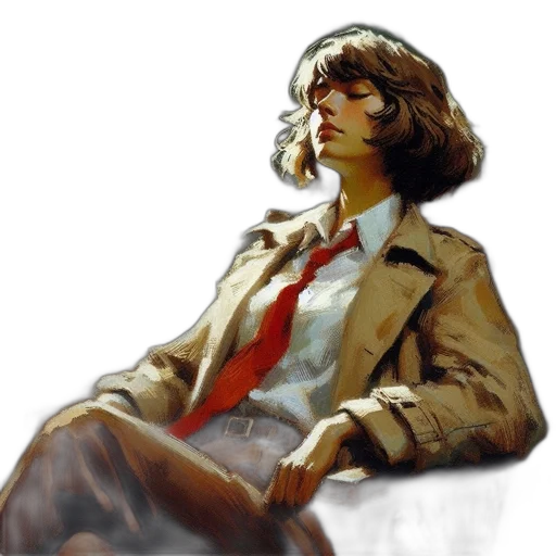 jacket, face, staff, photorealistic, oil painting, concept art, comic book art, neon lights transparent PNG cut-out