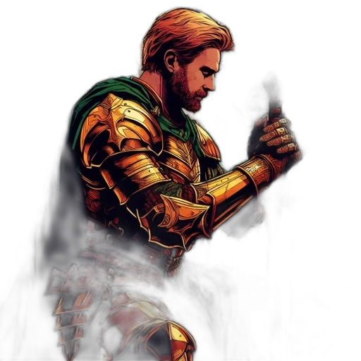 sword, weapon, comic book art, fantasy art, concept art, pixel art, fire, golden transparent PNG cut-out