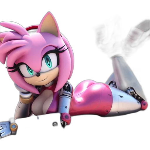 weapon, robot, concept art, 3d render, vaporwave, cyberpunk, anthropomorphic, pink transparent PNG cut-out