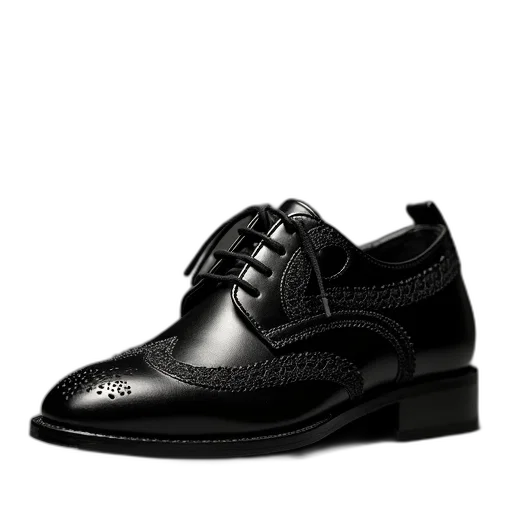 shoes, photorealistic, black, lace transparent PNG cut-out