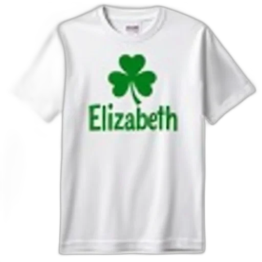 white, t-shirt, green, shamrock, design, front, has, stem transparent PNG cut-out