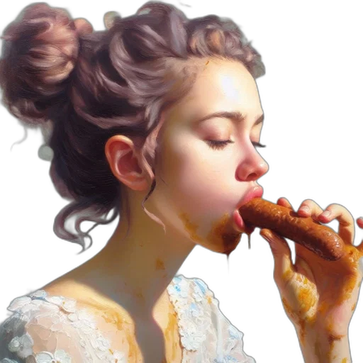 food, photorealistic, oil painting, fantasy art, concept art, blue, pastel, golden transparent PNG cut-out