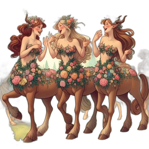 dress, concept art, fantasy art, pixel art, earth tones, golden, three, women transparent PNG cut-out