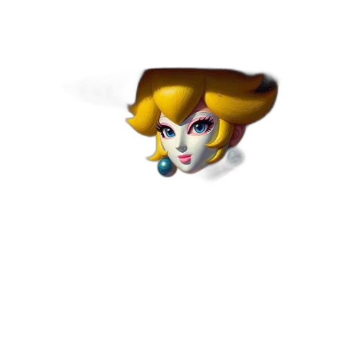 hat, crown, hair, face, 3d render, pixel art, concept art, vaporwave transparent PNG cut-out