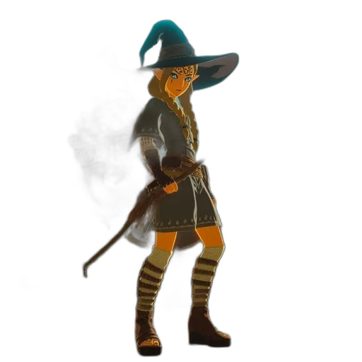 staff, hat, sword, weapon, concept art, fantasy art, pixel art, 3d render transparent PNG cut-out