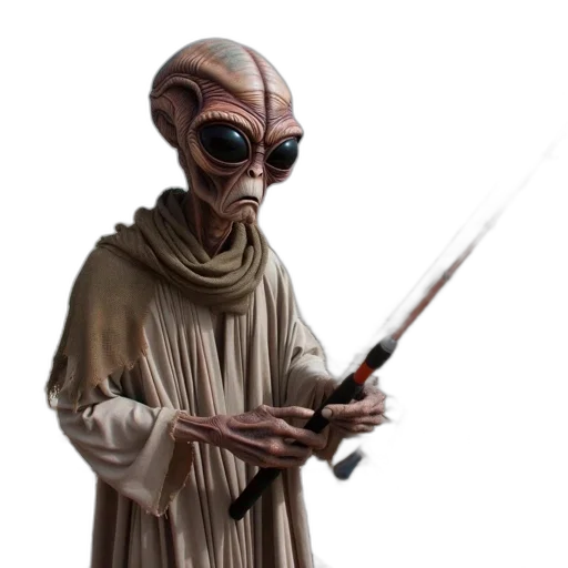 staff, creature, mask, sword, concept art, fantasy art, pixel art, 3d render transparent PNG cut-out