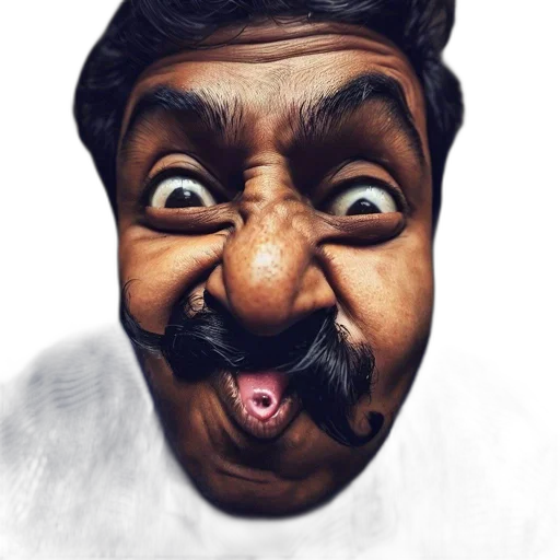 face, mask, staff, creature, photorealistic, cartoon, pencil sketch, concept art transparent PNG cut-out