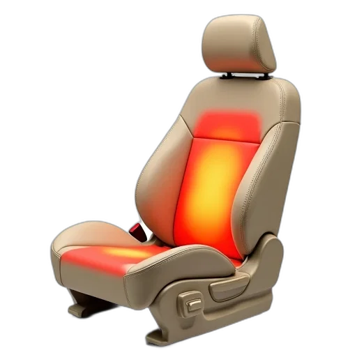 furniture, beige, car, seat, red, orange, heat, pattern transparent PNG cut-out