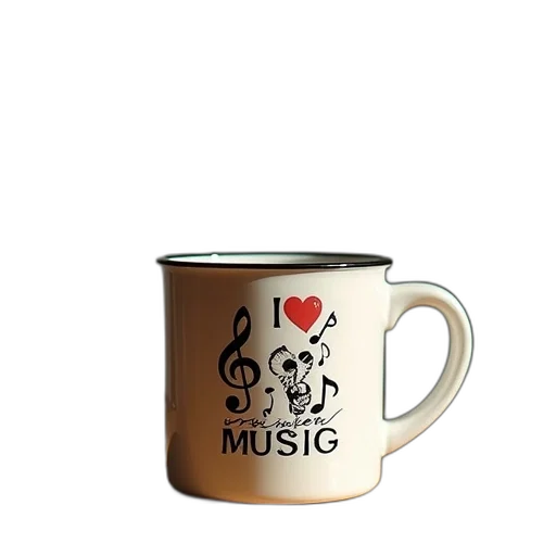 love, music, mugs, drinkware transparent PNG cut-out
