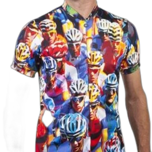 jacket, vibrant, cycling, jersey, features, colorful, collage, cyclists transparent PNG cut-out