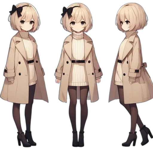 jacket, dress, staff, creature, concept art, pixel art, anime, 3d render transparent PNG cut-out