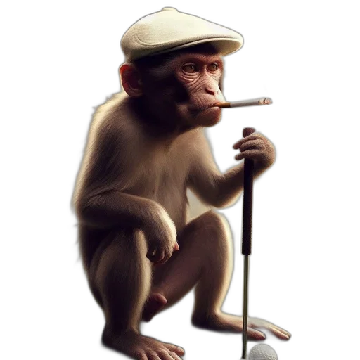staff, hat, animal, creature, concept art, photorealistic, 3d render, fantasy art transparent PNG cut-out