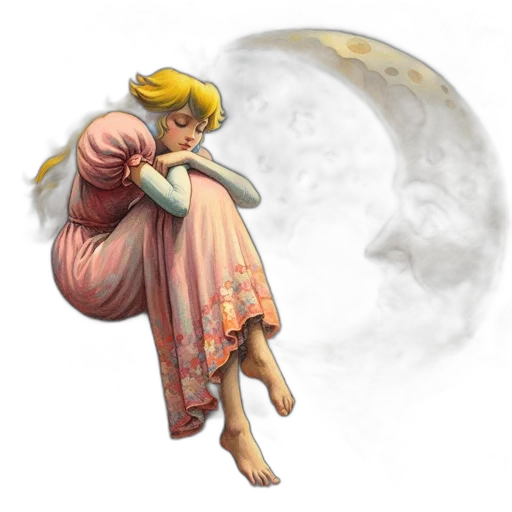 fantasy art, concept art, pixel art, photorealistic, night, fog, outer space, princess transparent PNG cut-out