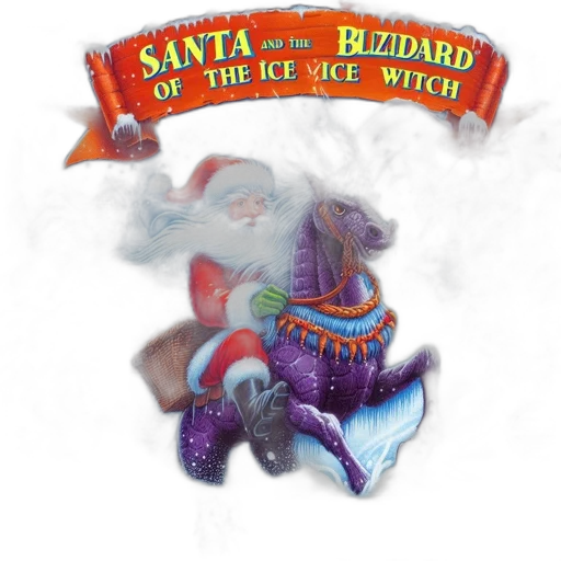 concept art, fantasy art, santa, rides, purple, unicorn, amidst, snowy transparent PNG cut-out