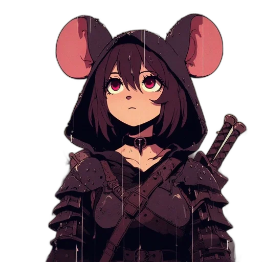 weapon, jacket, mask, animal, pixel art, anime, cyberpunk, concept art transparent PNG cut-out