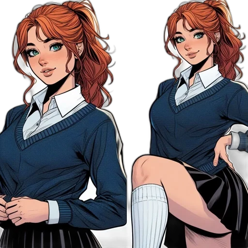 dress, comic book art, concept art, anime, cartoon, monochrome, young, woman transparent PNG cut-out