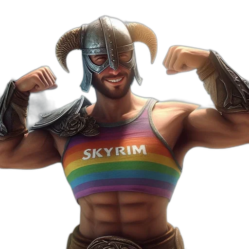 weapon, sword, hat, concept art, fantasy art, cyberpunk, muscular, viking-like transparent PNG cut-out