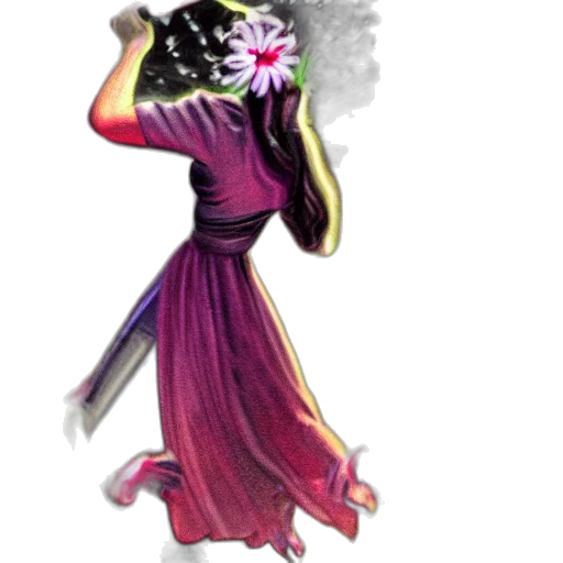 staff, flower, mask, dress transparent PNG cut-out
