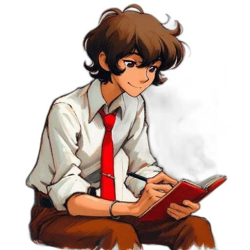 staff, face, cartoon, anime, comic book art, concept art, illustration, features transparent PNG cut-out
