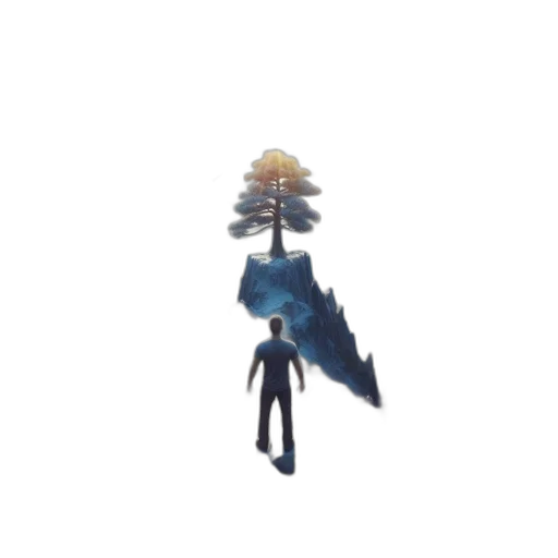 tree, creature, staff, crown, concept art, pixel art, 3d render, fantasy art transparent PNG cut-out