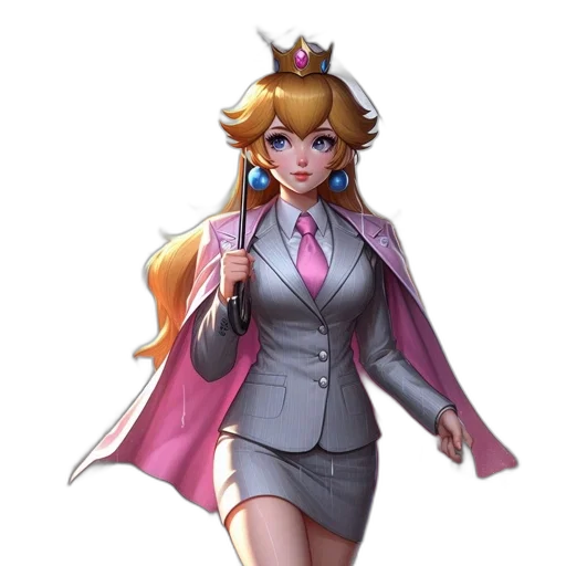 crown, dress, staff, concept art, 3d render, fantasy art, pixel art, pastel transparent PNG cut-out